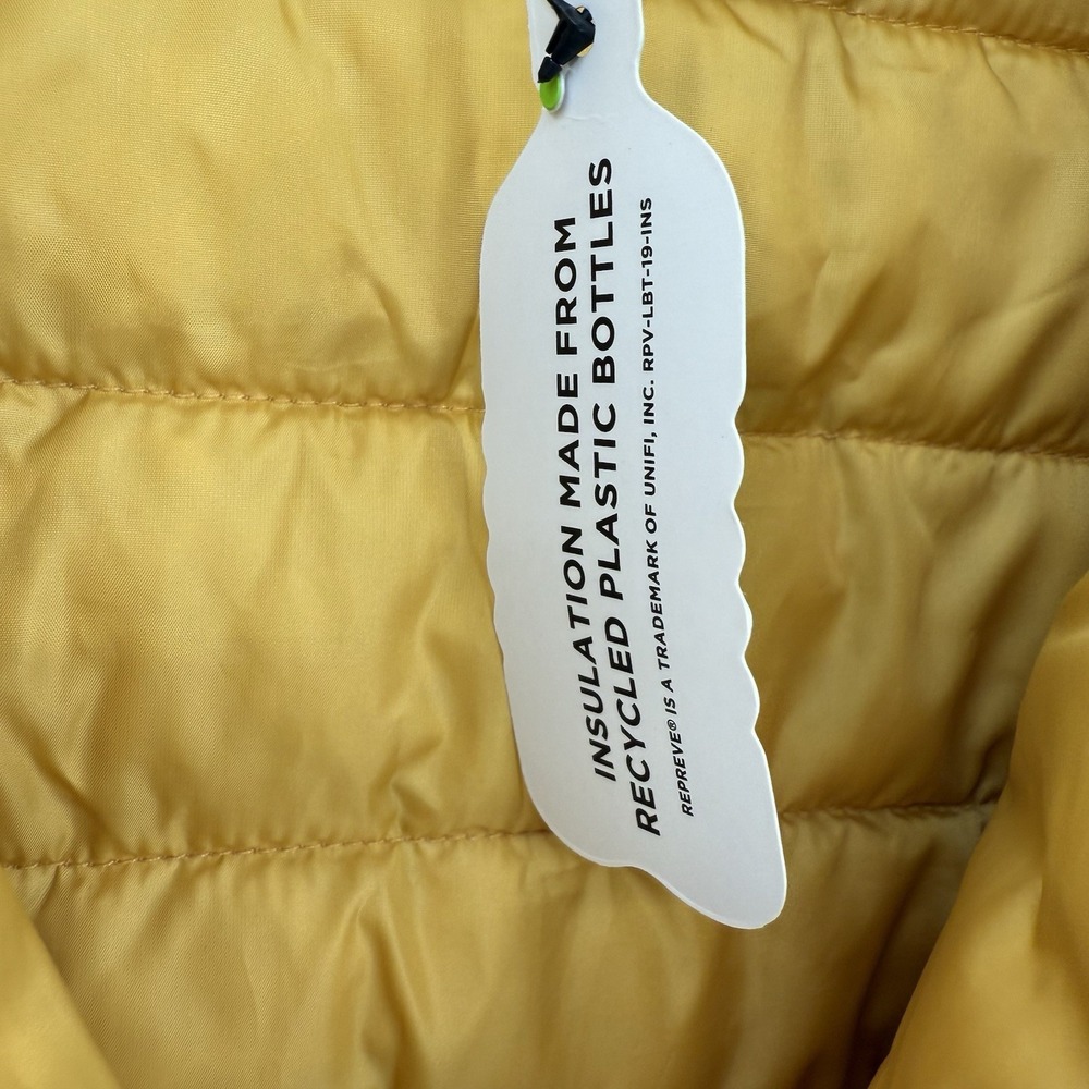 Carbon 2 Cobalt Mens Yellow Puffer Vest Size XXL New With Tags Recycled Material - Picture 8 of 9